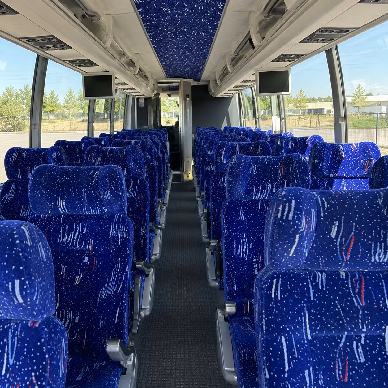 56 passenger charter bus interior
