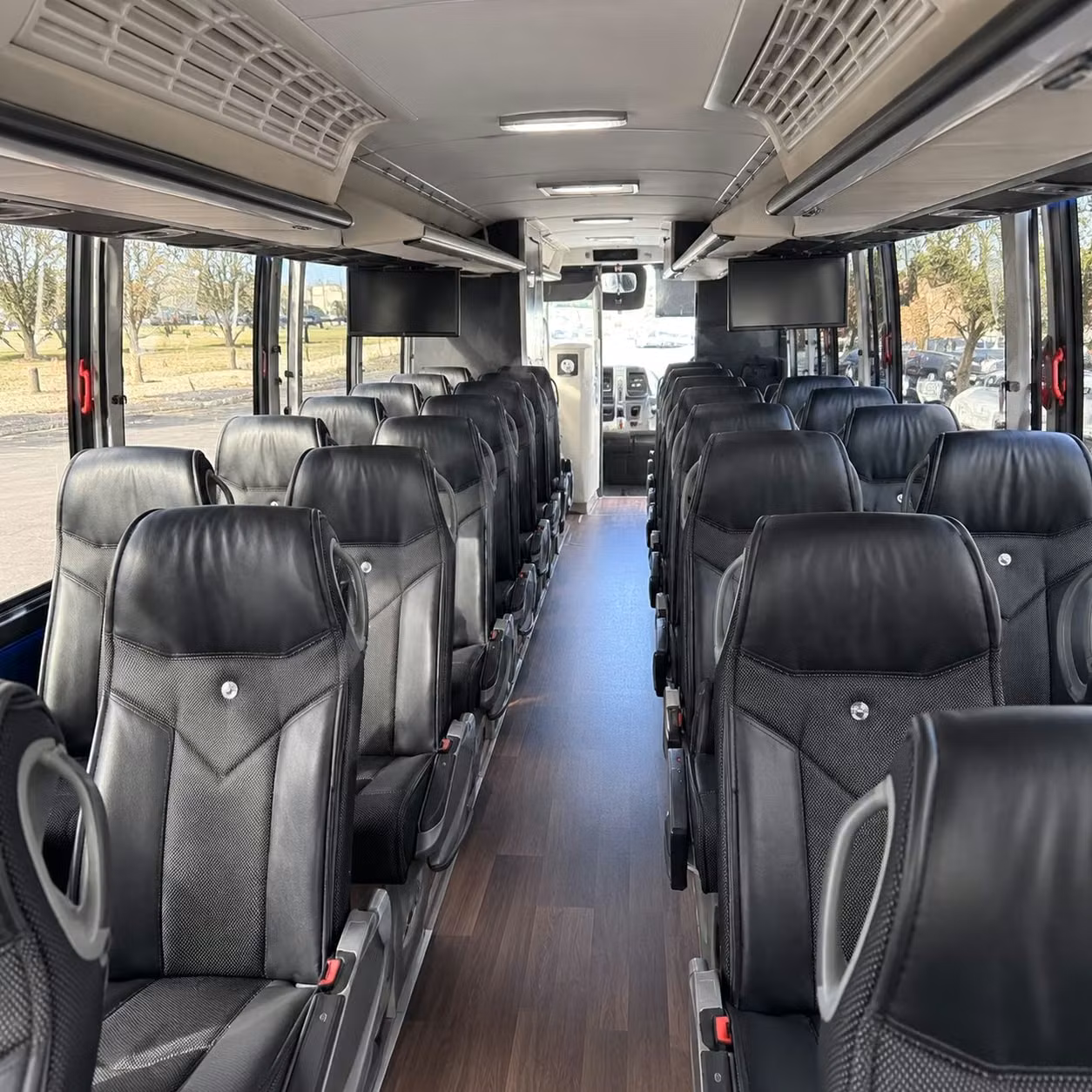 irving charter bus interior